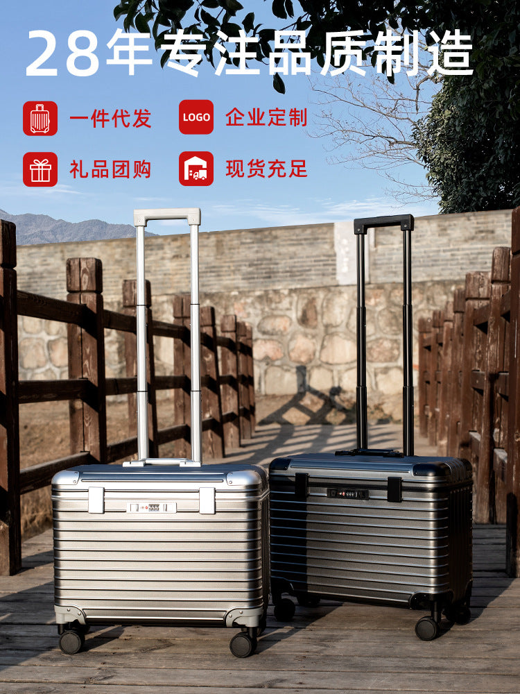New Model Brake Wheel Aluminum-Magnesium Alloy Luggage Trolley Case