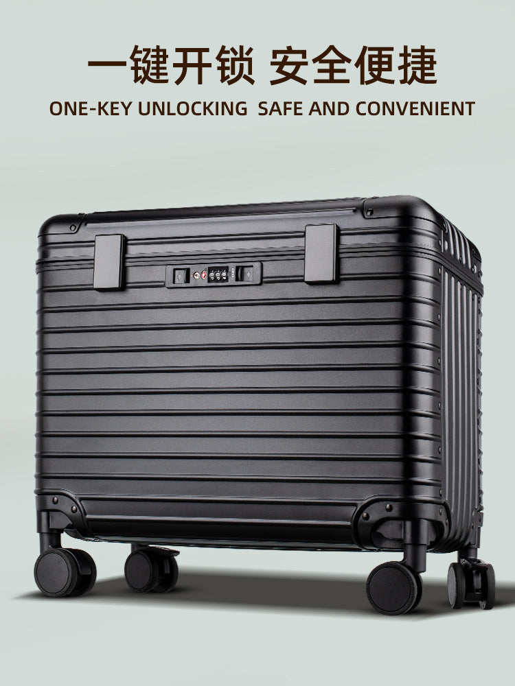 New Model Brake Wheel Aluminum-Magnesium Alloy Luggage Trolley Case