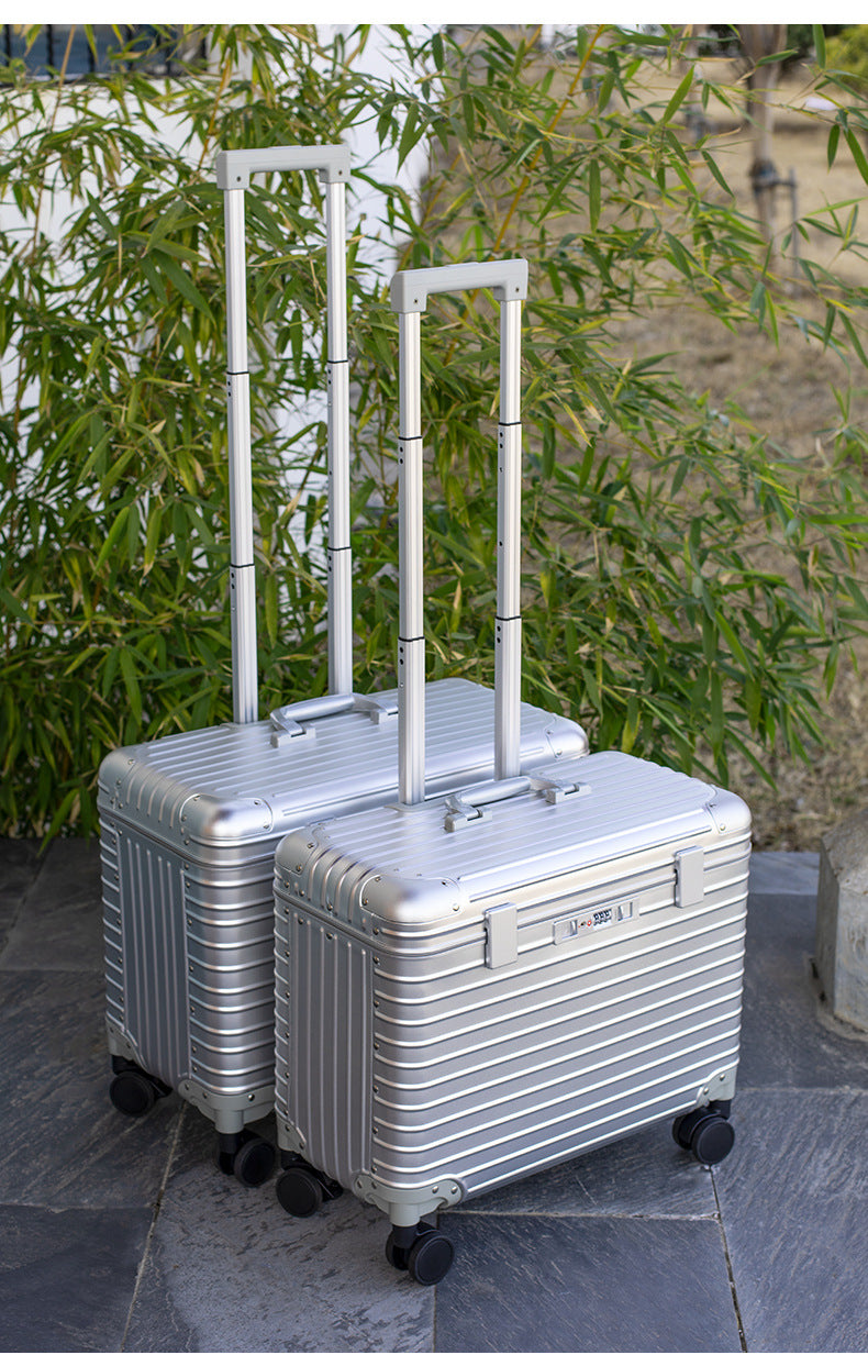 New Model Brake Wheel Aluminum-Magnesium Alloy Luggage Trolley Case