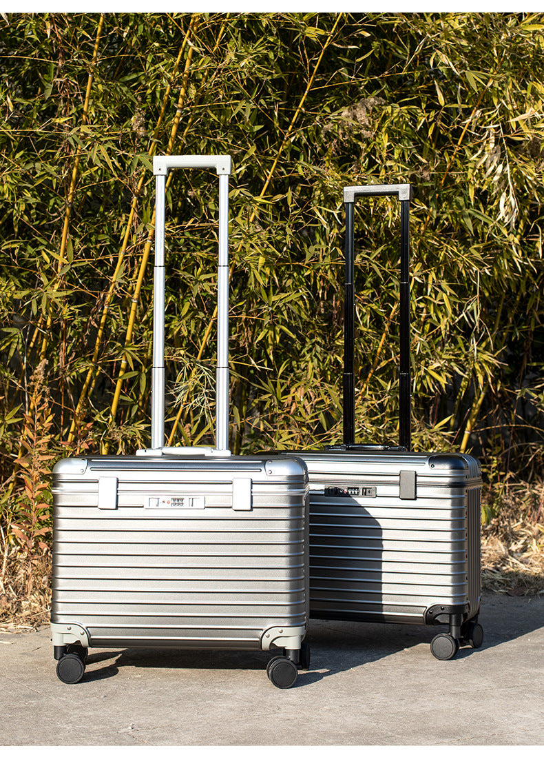 New Model Brake Wheel Aluminum-Magnesium Alloy Luggage Trolley Case