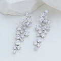 Elegant Sparkling Crystal Tassel Earrings for Women Geometric Hanging Drop Party Wedding Ear Jewelry