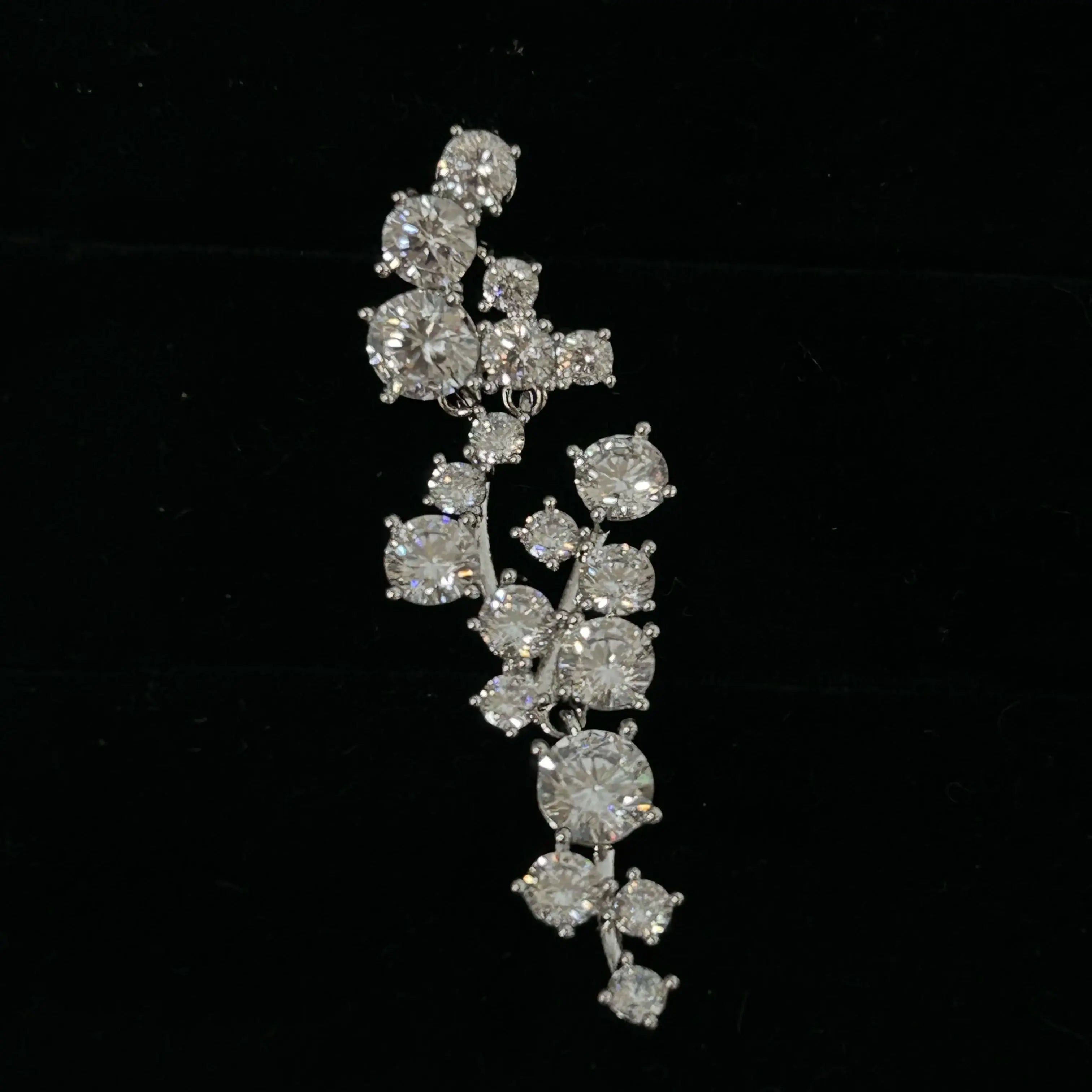 Elegant Sparkling Crystal Tassel Earrings for Women Geometric Hanging Drop Party Wedding Ear Jewelry